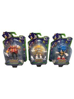 3 Sonic The Hedgehog 35th Anniversary Figures - Dr. Eggman Tails & Digital Sonic